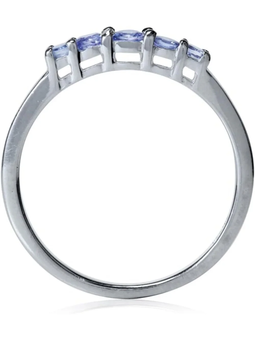 Minimalist 5-Stone Round Gemstone Stackable Ring in White/Yellow Gold Plated 925